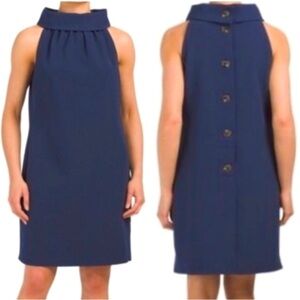 Sail to Sable Navy Cowl Neck Sleeveless Knee Length Dress Size Medium
